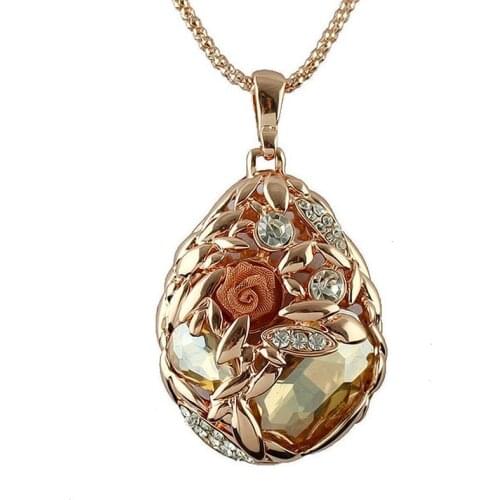 Popular Baroque Necklace Imitation Rhinestone Luxuriant Jewelry Flower Pendant Necklace for Women 2021 New Coming