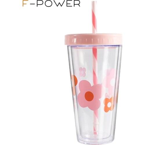3 Colored Acrylic Tumblers with Lids and Straws 420ml Double Wall Clear Plastic Tumblers With Skinny FREE Straw