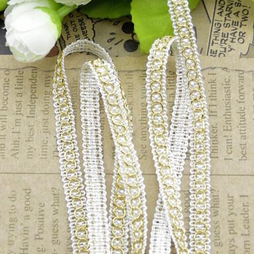 5M White Gold Silver Lace Trim Ribbon Centipede Braided Lace DIY Craft Sewing Accessories Wedding Decoration Fabric Curve Lace