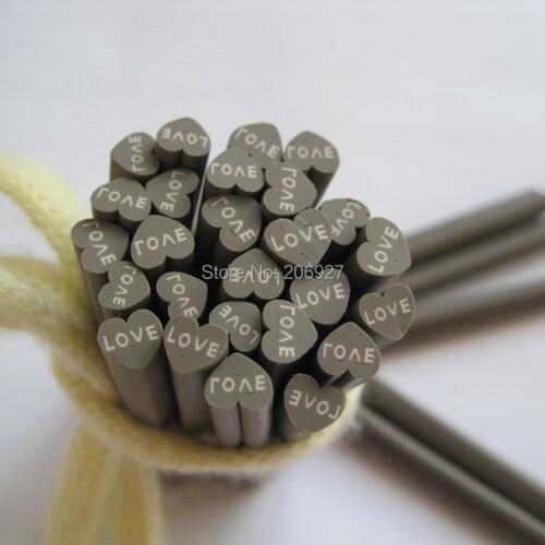 5pcs G-11 5mm Cute Heart Cane Fancy Nail Art Polymer Clay Cane Nail Art Decoration