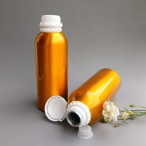 Free shipping 1000ml gold color aluminum essential oil bottles, 1000ML aluminum olive oil bottles pesticide chemical bottle