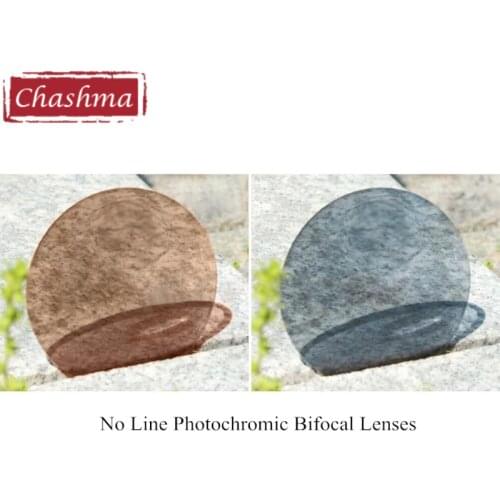 Chashma No Line Transition Bifocal Lenses Tint Color Round and Flat Shape Photochromic Bifocal Optical Lenses for Eye