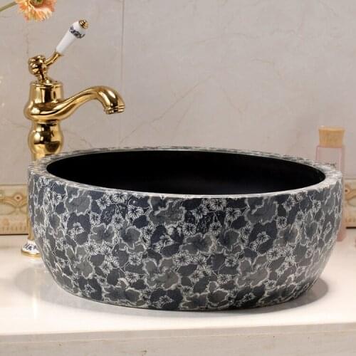 Jingdezhen factory directly art hand painted ceramic wash basin sinks bathroom basin