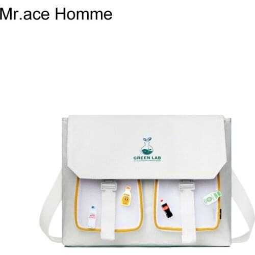 Gary College Travel Shoulder Bags White Women School Crossbody Messenger Bag For Girl Waterproof Fabric Brand Mah