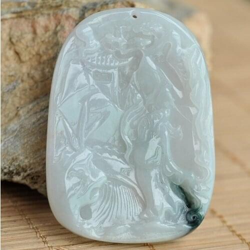 Exquisite natural jade landscape painting pendant e62