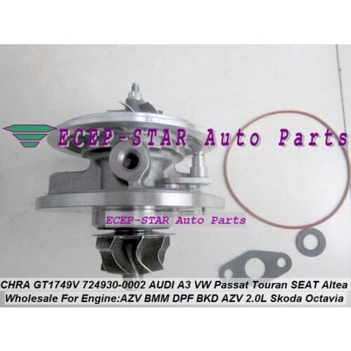 Free Ship Turbo CHRA Cartridge GT1749 724930-5008S 724930 724930-0002 724930-0004 724930-0006 For AUDI A3 VW Touran BKD AZV 2.0L