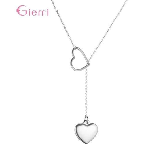 Top Sale 925 Sterling Silver Choker Collar Necklace for Women Girls Excellet Hearts Designs with Extender Chain Bijoux