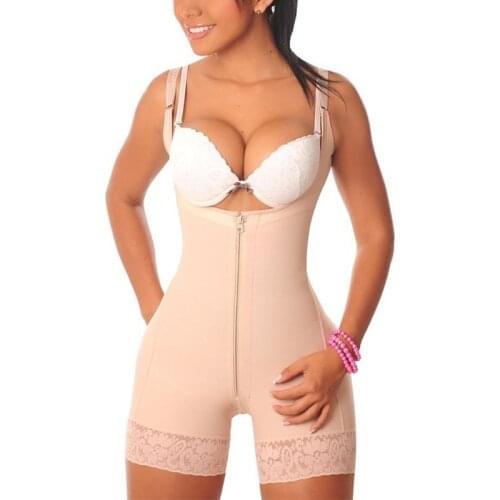 Womens Plus Size Fajas Lace Full Body Shaper Tummy Control Underbust Corset Waist Slimming Buttock Lifter Shapewear Bodysuits