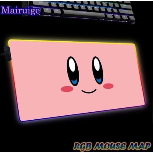 Pink Background RGB Mouse Pad Keyboard Cover Base Computer Carpet Desk Mat PC Kawaii Large Anime Mousepad Gaming Accessories