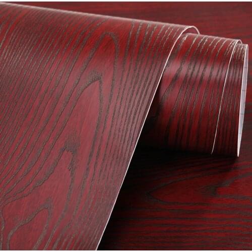 Red sandalwood 3d wood wallpaper chiffonnier self adhesive paper waterproof boeing film furniture