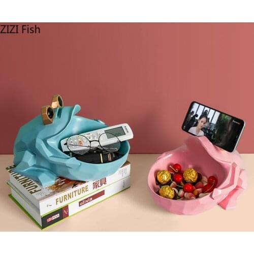 Creative Abstract Big Mouth Frog Storage Box Cartoon Animal Fruit Small Objects Candy Storage Box Cabinet Living Room Decoration