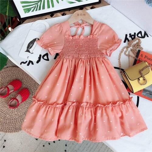 Summer Baby Girl Princess Dress Pokla Dot Clothing Lantern Sleeve Party Beach Dresses Children Casual Wear 2 to 8 Years Vestidos