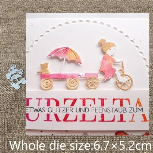 XLDesign Craft Metal Cutting Die stencil mold girl with tricycle decoration scrapbook Album Paper Card Craft Embossing die cuts