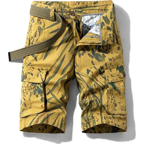 Mens Summer Cargo Shorts Men 2021 New Male Youth Running Shorts Street Wear Fashion Casual Khaki Jogger Sports Print Shorts Men
