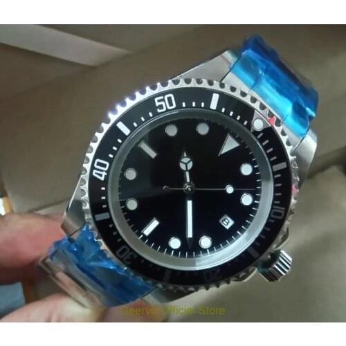 42mm GEERVO black dial Asian Automatic Self-Wind movement rotating bezel luminous mens watch Auto Date Mechanical watches 82