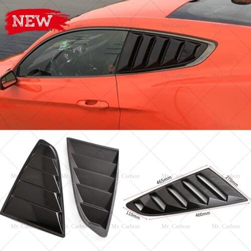 FOR MUSTANG 2015 GT350R STYLE FALSE CARBON FIBER WINDOW VENTS TRIM BODY KIT TUNING PART FOR MUSTANG BLACK GLOSSY LOUVERS RACING