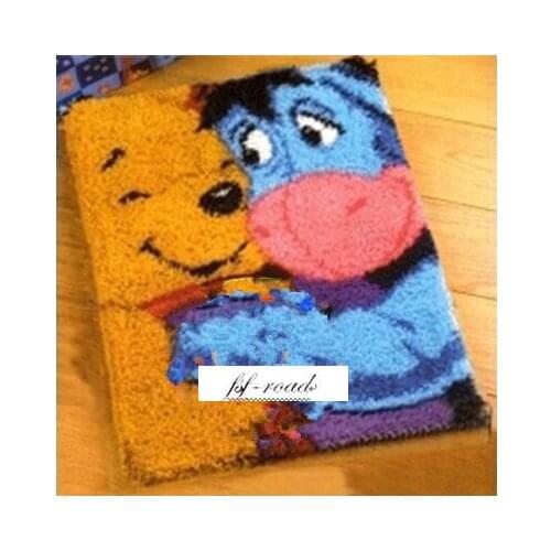 Latch Hook Rug Crocheting Wall Tapestry Sofa Cushion Set for Embroidery Yarn Carpet Rug Best Friend Home Decor Floor Mat