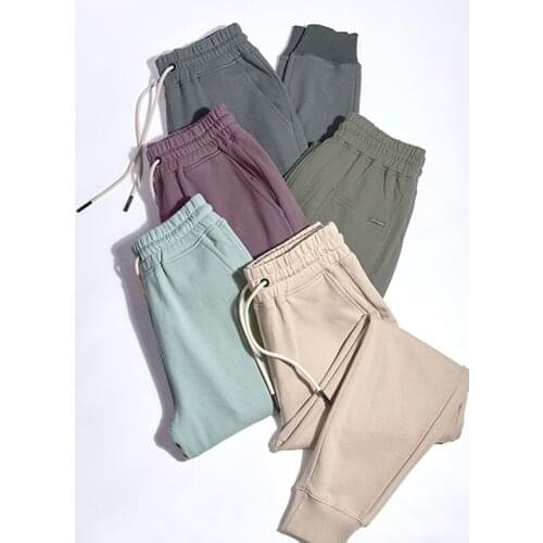 Solid Color Casual joggers Pants Men Brand Sweatpants Fashion Multicolor 360g cotton Pants male four seasons Drawstring trousers