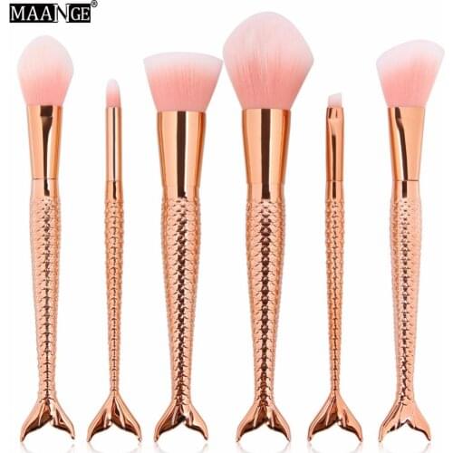 Full Styel Mermaid Makeup Brushes Set Blend Powder Highlight Contour Blush Eyeshadow Face Eyes Cosmetic Make Up Brush Tool Kit