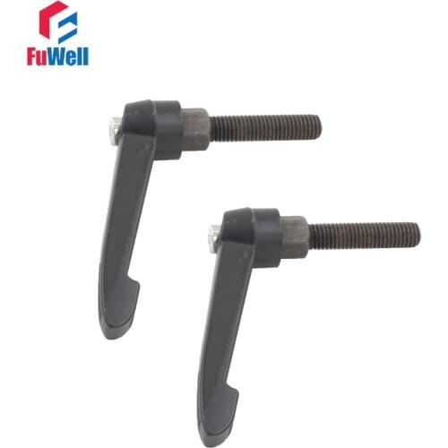 2pcs M12 Male Thread Adjustable Handles Knob 30/35/40/50/60/70/80mm Thread Length 12mm Dia. Adjutable Clamping Handle Lever