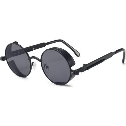 Metal Round Steampunk Sunglasses Men Women Fashion Glasses Brand Designer Retro Frame Vintage Sunglasses High Quality
