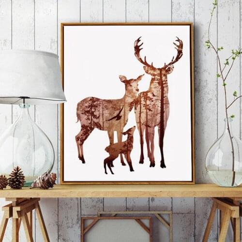 15 Colors modern minimalist Elk wall pictures for living room Nordic poster painting mural home decorations canvas art paintings