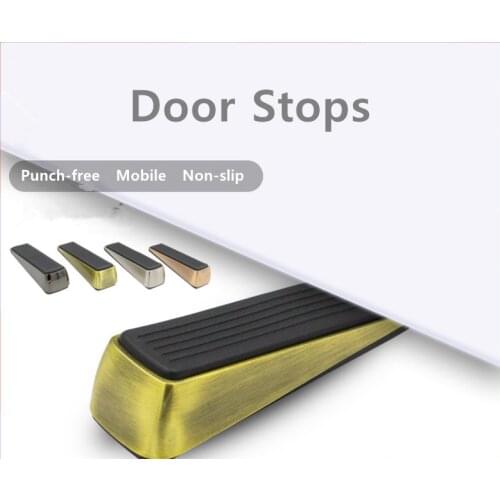 Zinc alloy anti-collision door stop mobile door stop silent room door non-slip rubber bottom door stopper