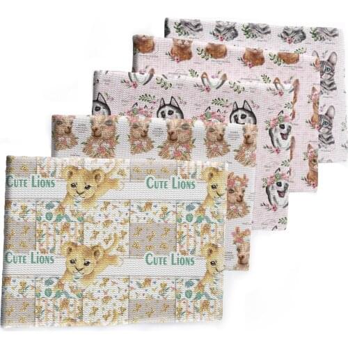 Animals Cartoon Dogs Printed Bullet Textured Liverpool Patchwork Tissue Kids home textile 50*145cm