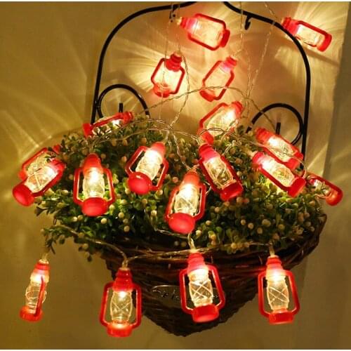 Navidad Decor Black Red Retro Kerosene Lantern LED String Light Christmas Wedding Xmas Decoration Holiday Lighting Fairy Garland