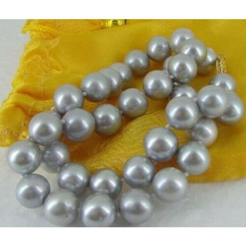 GORGEOUS 18 INCH 10-11MM SOUTH SEA SILVER GREY PEARL NECKLACE choker