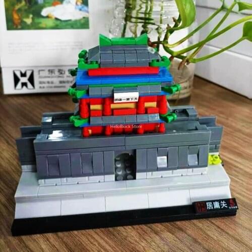 Street View Mini Great Wall Of China Blocks Building Bricks Sets Ancient Times Military Fort Gate Castle Moutain Toys For Kid