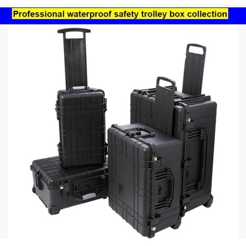 Waterproof trolley case toolbox tool case Dustproof Protective Camera Case Instrument box equipment box with pre-cut foam lining