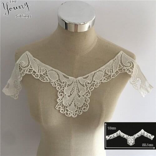 Embroidery Hollow out Lace collar Milk fiber Applique DIY Trim Sewing Lace Fabric Dress Accessories Craft supplies Scrapbooking