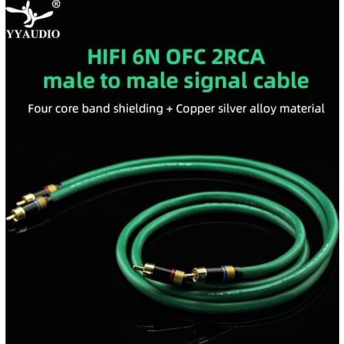 YYAUDIO 2328 Hifi Silver-plated 2RCA Cable High Quality 6N OFC HIFI RCA Male to Male Audio Cable