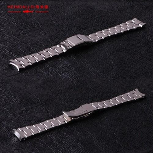 Heimdallr Watch Parts Solid 20mm Width Brushed Stainless Steel Bracelet Milled Clasp Suitable For Diver Watch