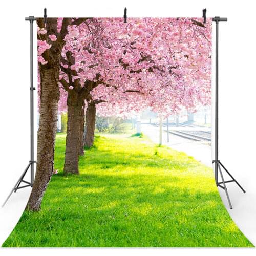 Green grass backdrop for photography spring flower scenery background for photo studio canvas cloth newborn baby portrait photo