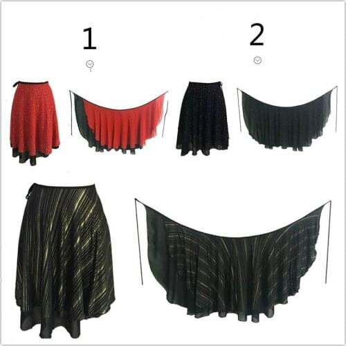Women Ballroom Latin Dance Skirt Skate Wrap Scarf Salsa Tango Chiffon Dancewear 904-B137