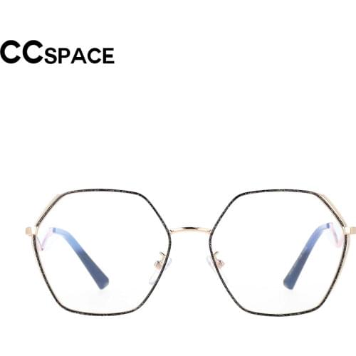 53202 Blue Light Blocking Metal Ladies Eyewear Big Size Hexagon Decorative Vintage Gaming Computer Glasses Womens Spectacles