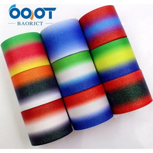 1-1/2'' 38MM 10 yards Shiny rainbow Printed grosgrain ribbon,DIY handmade headdress jewelry accessories,Party decoration 1712152