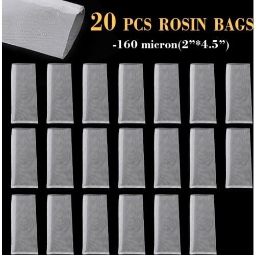 20 Pcs 2'' x 4.5" Nylon Rosin Filter Bags Mesh White Screen Press Tea Filters