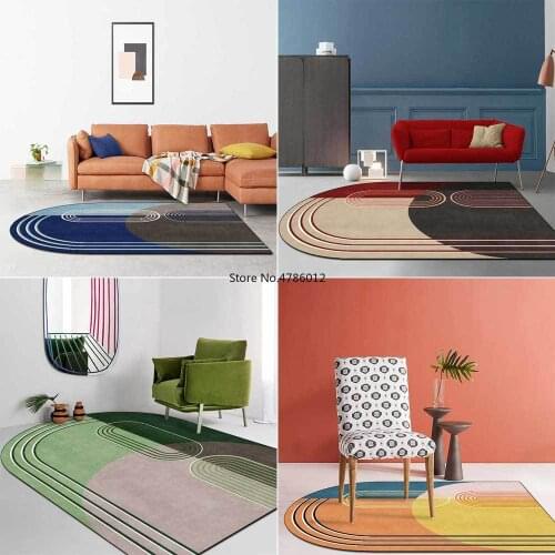 2021 Geometric arches, irregular, geometric red, yellow, blue and green living room bedroom bedside carpet floor mats