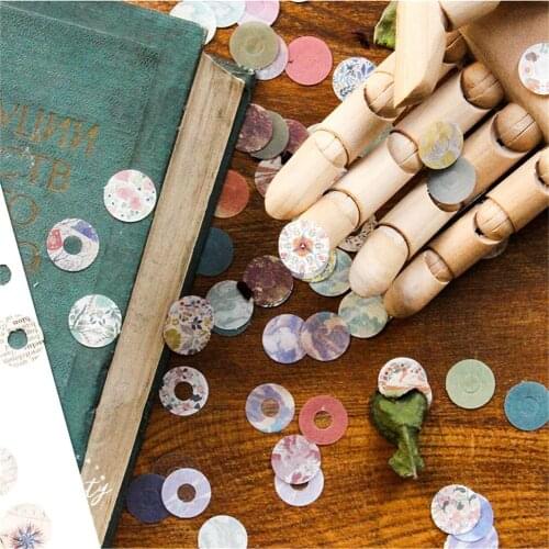 60pcs Cute Creative Decorative Stickers for Protecting Filler Papers Holes Binder Spiral Spiral Notebooks Accessories Stationery