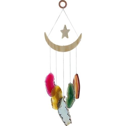 TUMBEELLUWA Agate Slices Wind Chimes for Home Garden Decoration 40cm-50cm