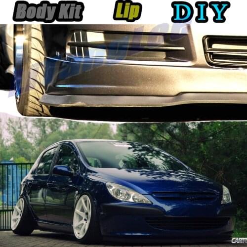 Car Bumper Lip Front Spoiler Skirt Deflector For Peugeot 208 307 306 308 301 Tune Car Modified Body Kit VIP Hella Flush Lips