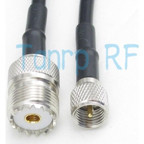Free shipping! 50CM 20inch RF Pigtail coaxial jumper cable UHF female jack to mini UHF male plug RG58 extension cable