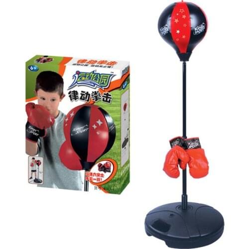 Childrens Boxing Reaction Ball Safe Height Adjustable Taekwondo Training Ball With Gloves Fitness Sports Training Equipment