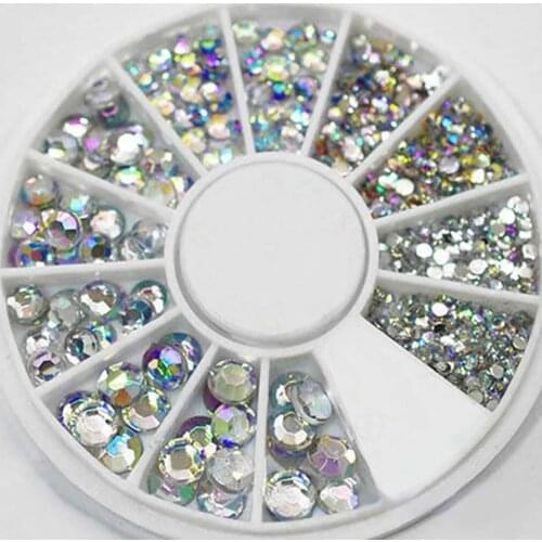 A box of Nail Diamonds Dazzling Tips Nail Sticker Sequins Colorful Nail Sticker Rhinestones Nail Art Decor стразы для ногтей