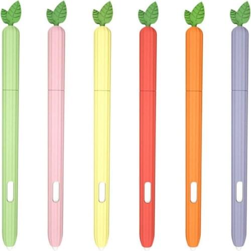 For Galaxy Tab S7/S7 Plus Pen Case Lovely Vegetable Fruit Design S6 Lite Pencil Cover Sleeve Silicone Anti Drop Scratch