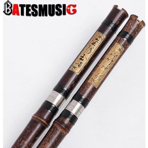 Black bamboo flute, copper-nickel alloy, three-hole flute, eight holes G, F key