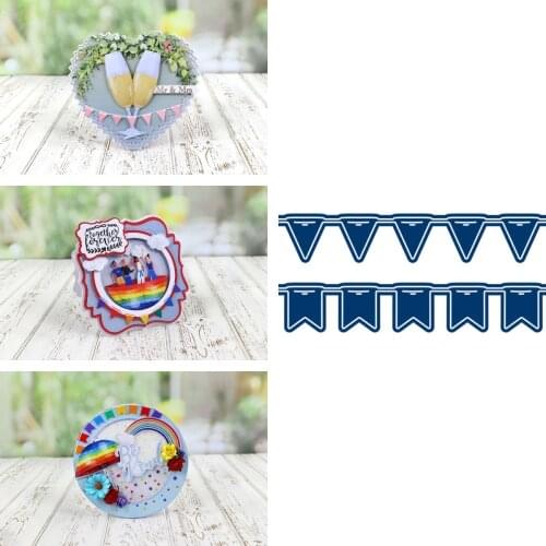 Banner Bunting Metal Cutting Dice And Stamps Stencils For Scrapbooking Stencil Embossing Mold DIY Paper Cards Craft Cutting Big